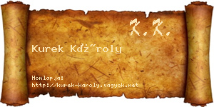 Kurek Károly névjegykártya