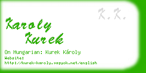 karoly kurek business card