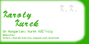 karoly kurek business card